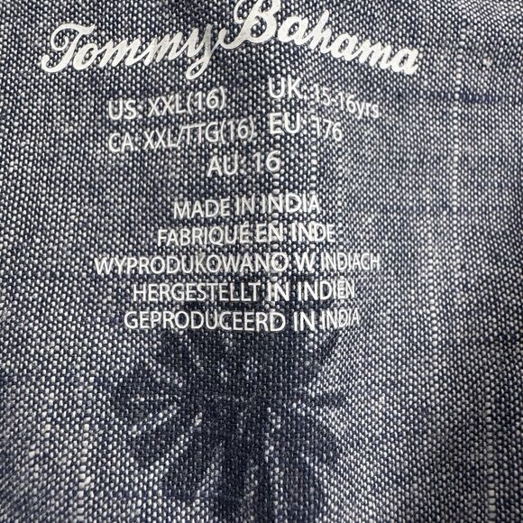 Boys Kids Youth Beach School Tommy Bahama Button Leaves Palms Shirt 16 (xxl) - Picture 3 of 7
